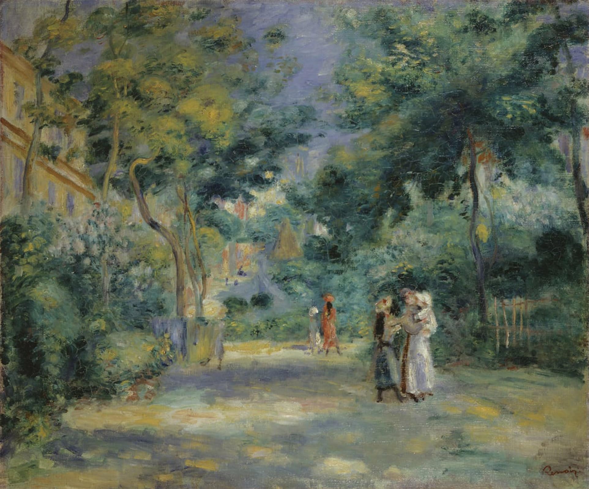 POSTERIIk Famous Modern Artwork Art Mural the Gardens in Montmartre by Pierre Auguste Renoir Oil Paintings Pictures for Home Decor 60x90cm