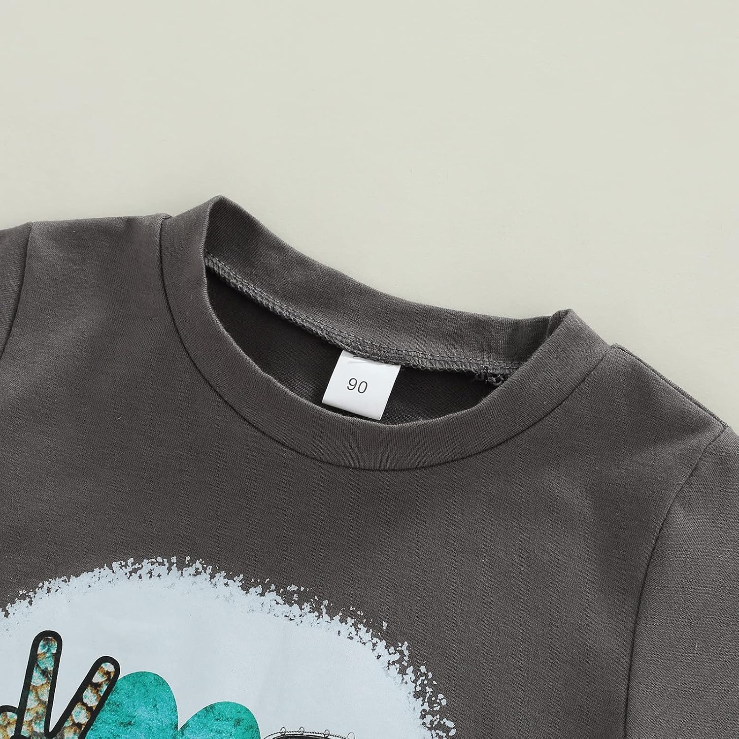 Baby Girl Gift Children PAECE LOVE FISHING Summer Suit T Shirt Short Sleeved Flared Pants Two Swaddling Baby