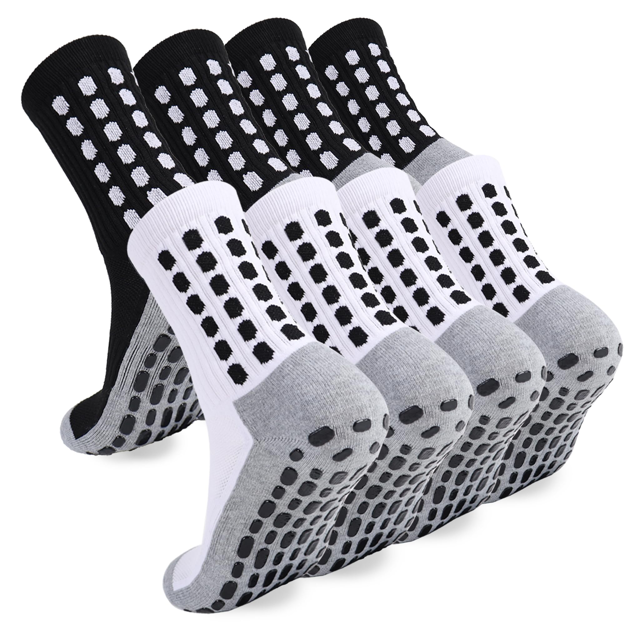 2/4/6 Pairs Men's Soccer Socks Grip Pads Non Slip Football Baseball Soccer Socks for Men Women