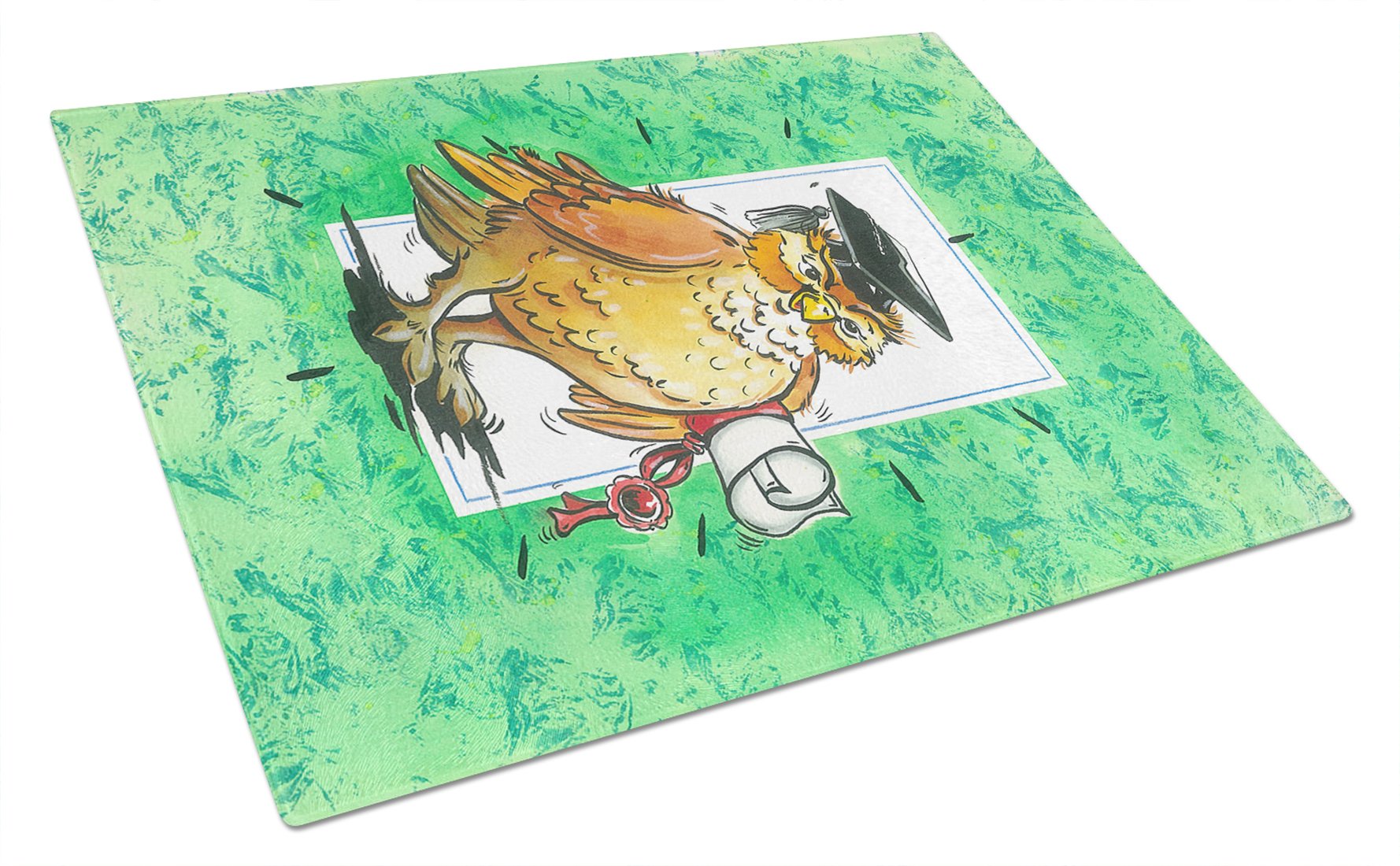 Caroline's Treasures Aph8469Lcb Graduation The Wise Owl Glass Cutting Board Large, 12H X 16W, Multicolor