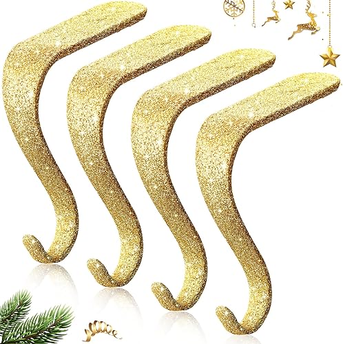 Vista 33 de Boao - Juego de soportes de metal para medias navideñas, para chimenea, guirnaldas