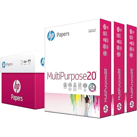 hp Printer Paper | 8.5 x 11 Paper | MultiPurpose 20 lb | 3 Ream Case - 1500 Sheets | 96 Bright | Made in USA - FSC Certified Copy Paper |112300C