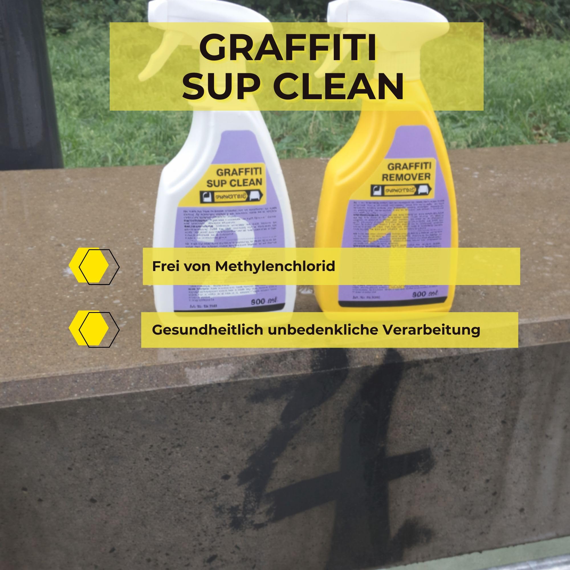 INNOTEC Graffiti Sup Clean 500 ml – Spezialreiniger zur Nachbehandlung nach der Graffiti-Entfernung – entfernt Farb-& Reinigungsrückstände schonend – ideal für Metall, Beton, Kunststoff & Außenflächen
