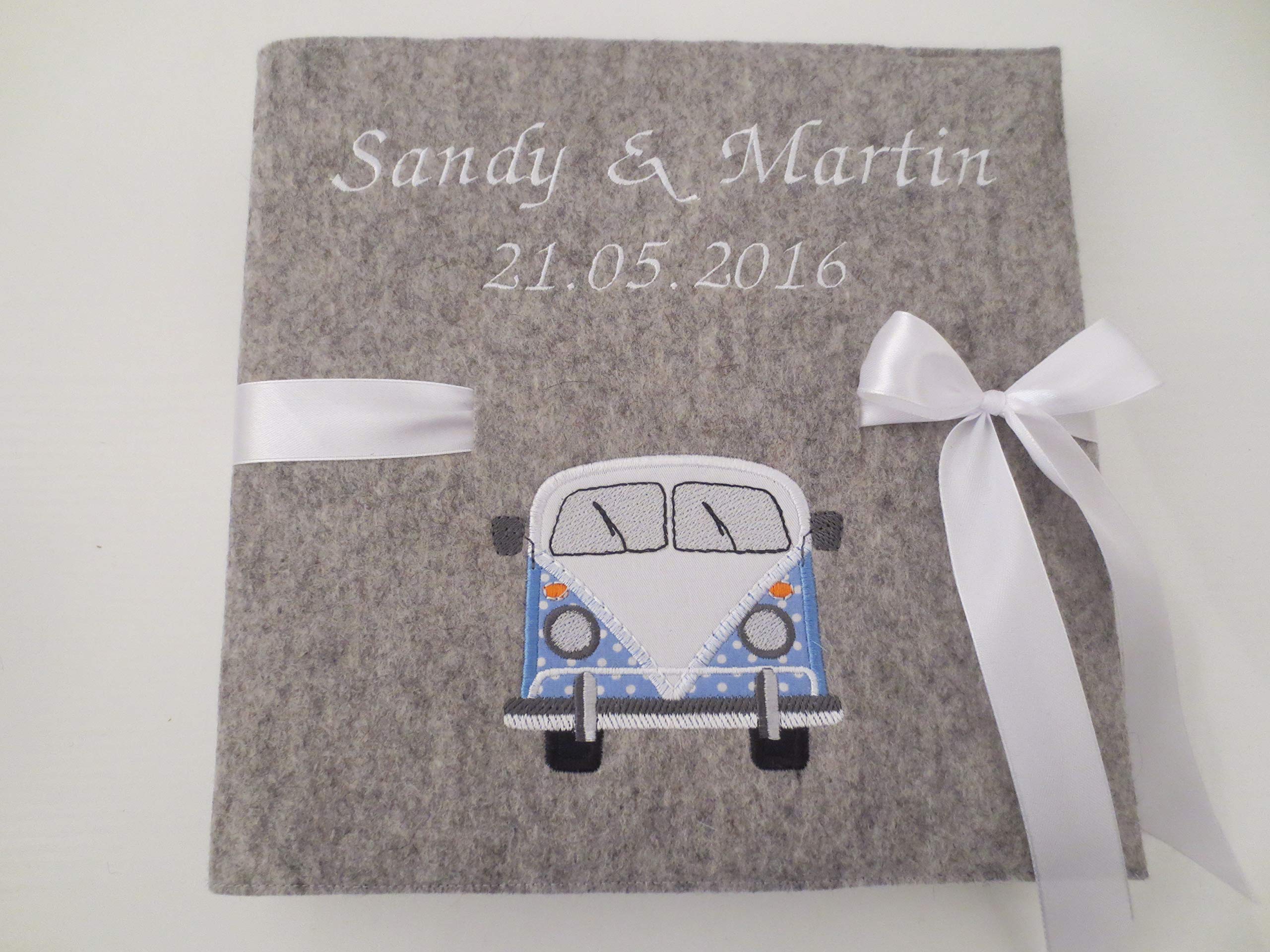 Fotoalbum Album Hochzeitsalbum Hochzeit Gästebuch Hochzeitsreise Geschenk Wollfilz Filz 26 cm x 25 cm