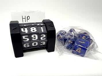 MunnyGrubbers - 1 Pack Life Counter - HP Tracker - Tracking Cards & Random 7PC D20 Dice Set Included - MTG - Tabletop RPG - Board Games - DND - Dungeons and Dragons 1 Pack - Black