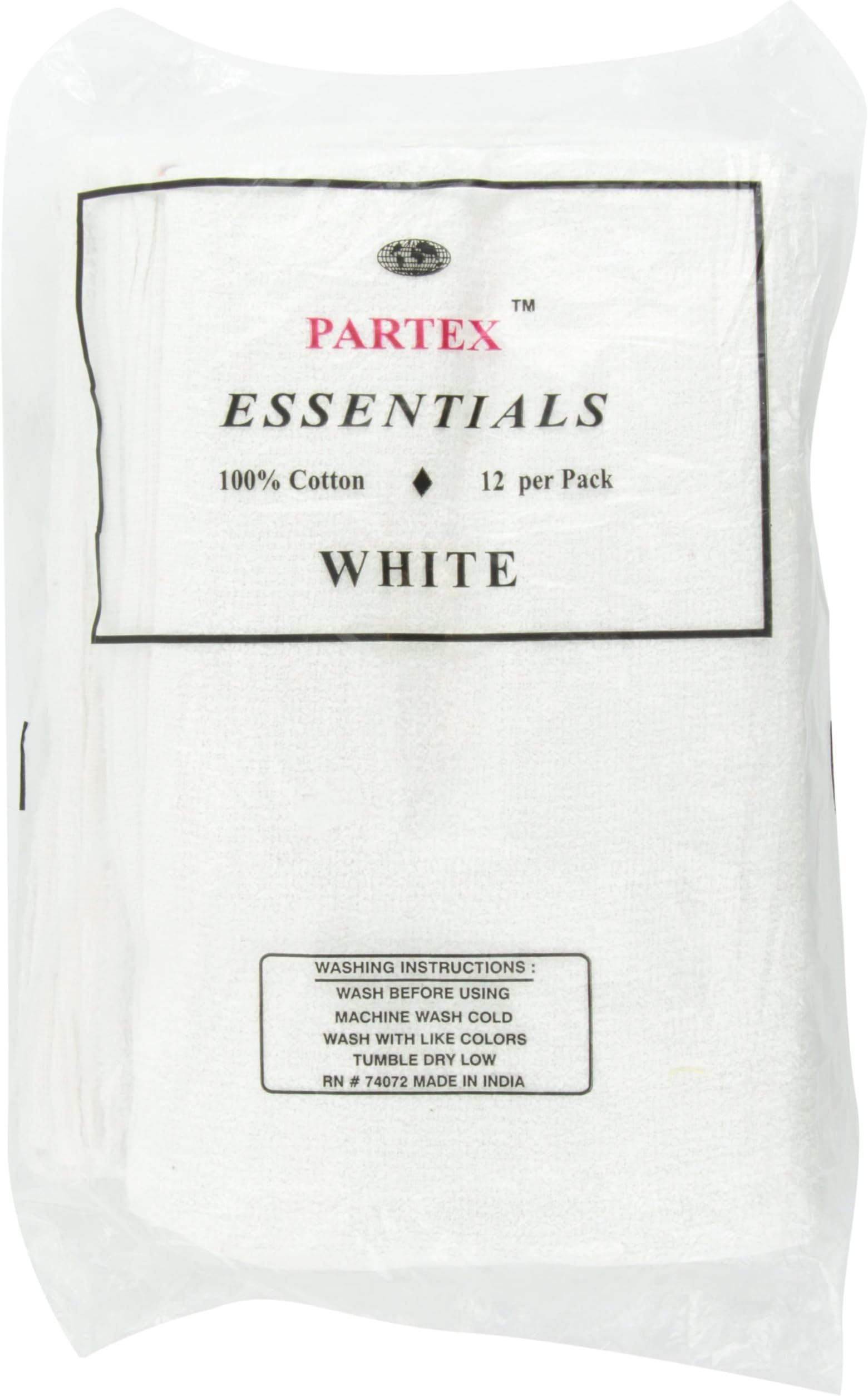 Partex Essentials White Towels - 12 ct