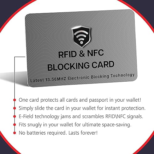 Miniatura 8 de SaiTech IT Tarjeta de bloqueo RFID, una tarjeta protege todo el monedero, NFC sin contacto, protector de tarjeta de crédito bancario sin contacto