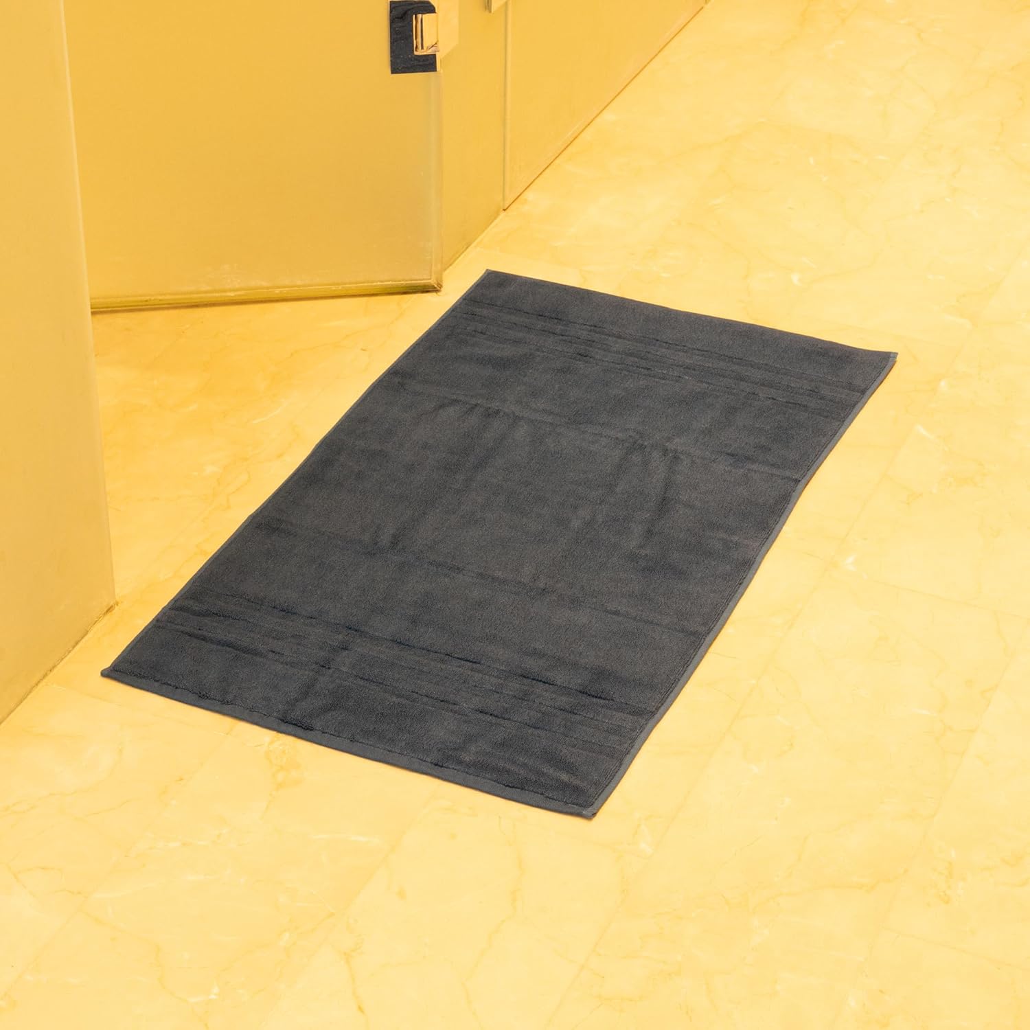 Mosobam Luxury Turkish Set of 2 Bath Mat 20X34 Navy Blue 1000 GSM Bamboo Viscose & Aegean Turkish Combed Cotton
