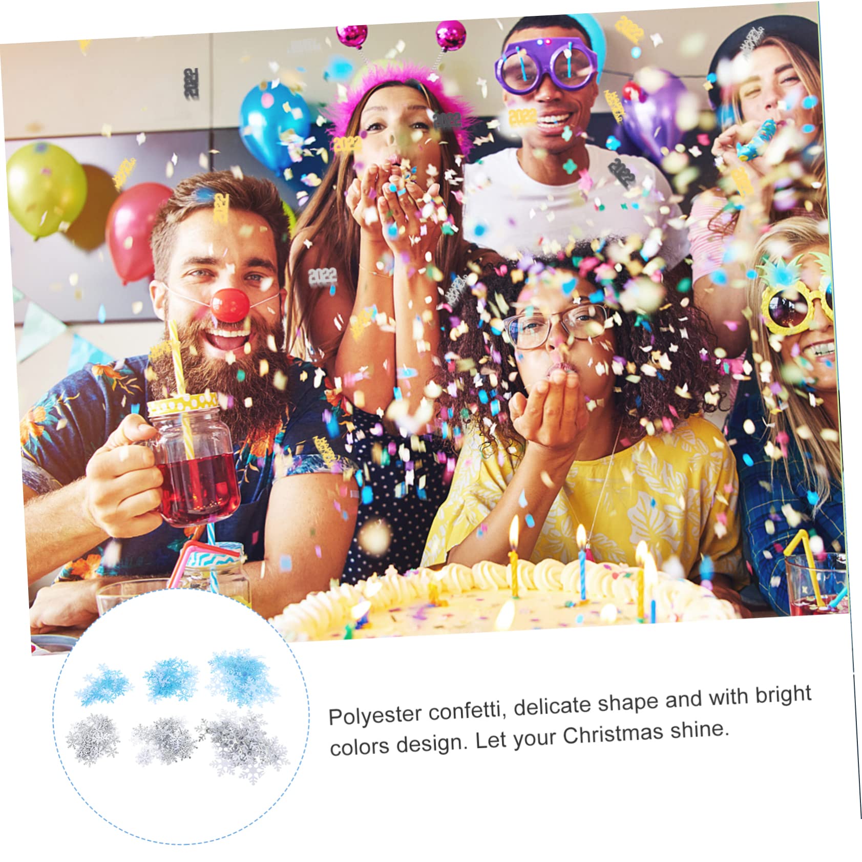 2piezas Confetti De Para Decoración Navideña De Agradecimiento Bodas y Azul y Plateado Decoración De Mesas y Salones