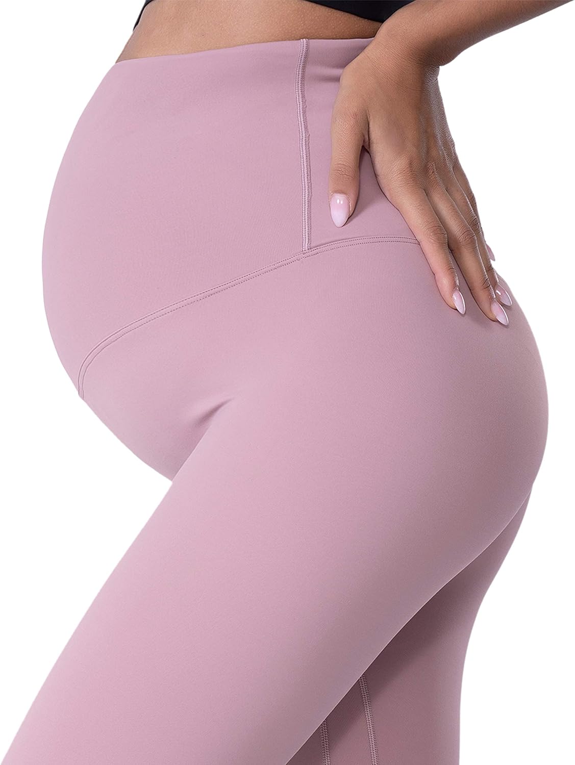 POSHDIVAH Women's Maternity Leggings Over The Belly Pregnancy Yoga Pants Active Wear Workout Leggings - Image 5