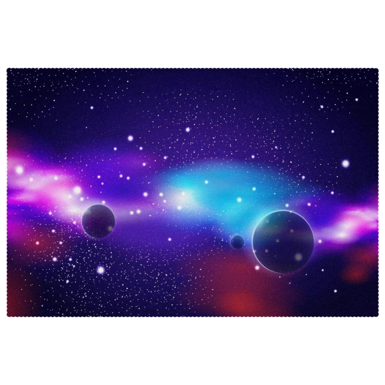 Sets de table ciel étoilé violet (lot de 6) de dimensions 30,5 x 45,7 cm antidérapants