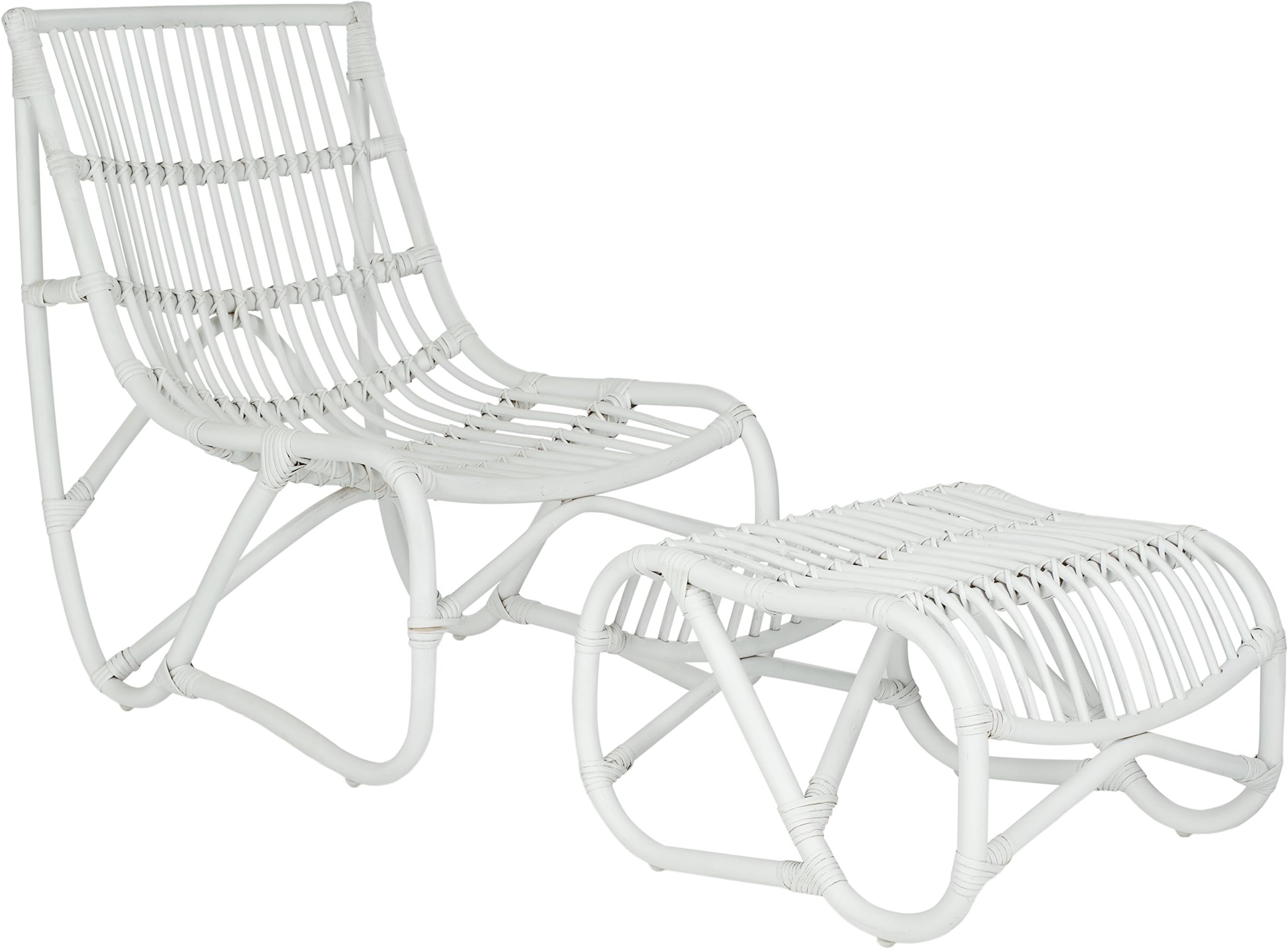SafaviehHome Collection Shenandoah White Chair and Ottoman