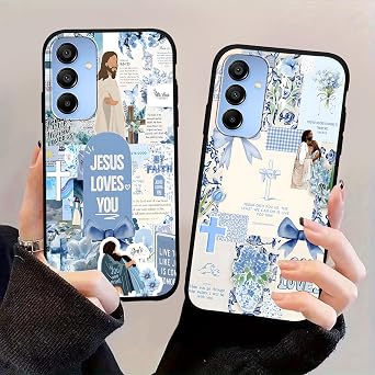 2 Pack Christian Jesus Collage Phone Cases for Samsung Galaxy A15 5G Case Floral Cross Bow Soft Shockproof Protective for Women Man Phone Cover Funda for Samsung A15 5G 6.5 Inch