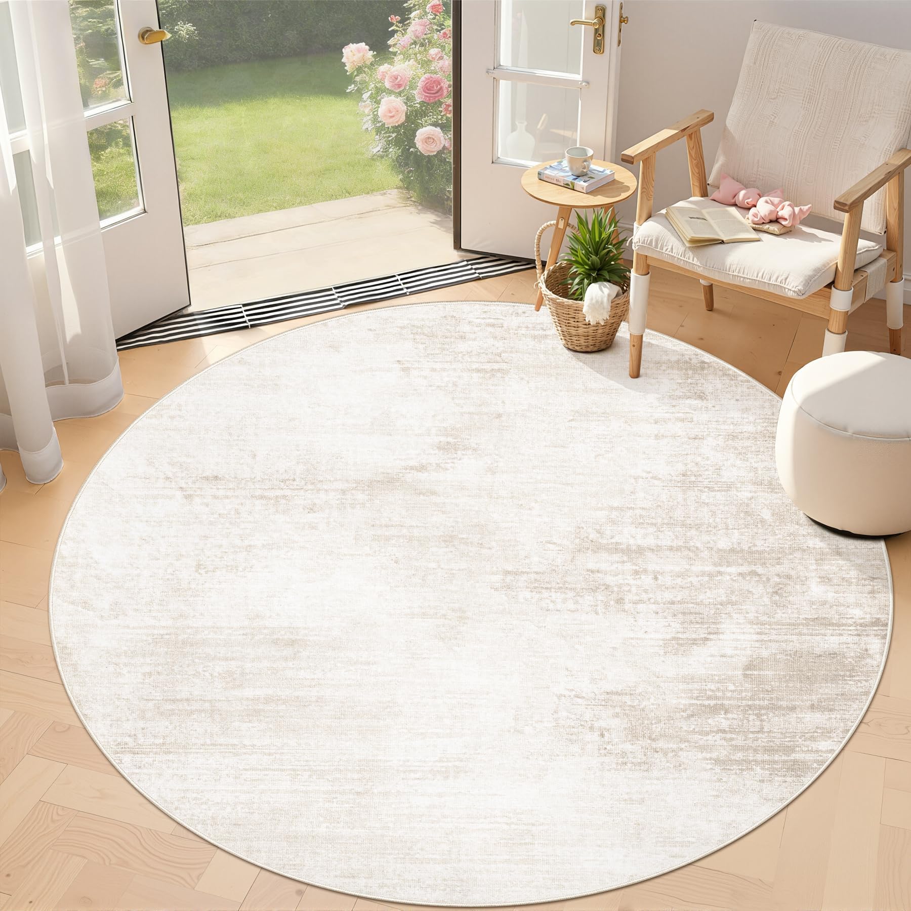 MXSANYOO Abstract Round Rug 4ft