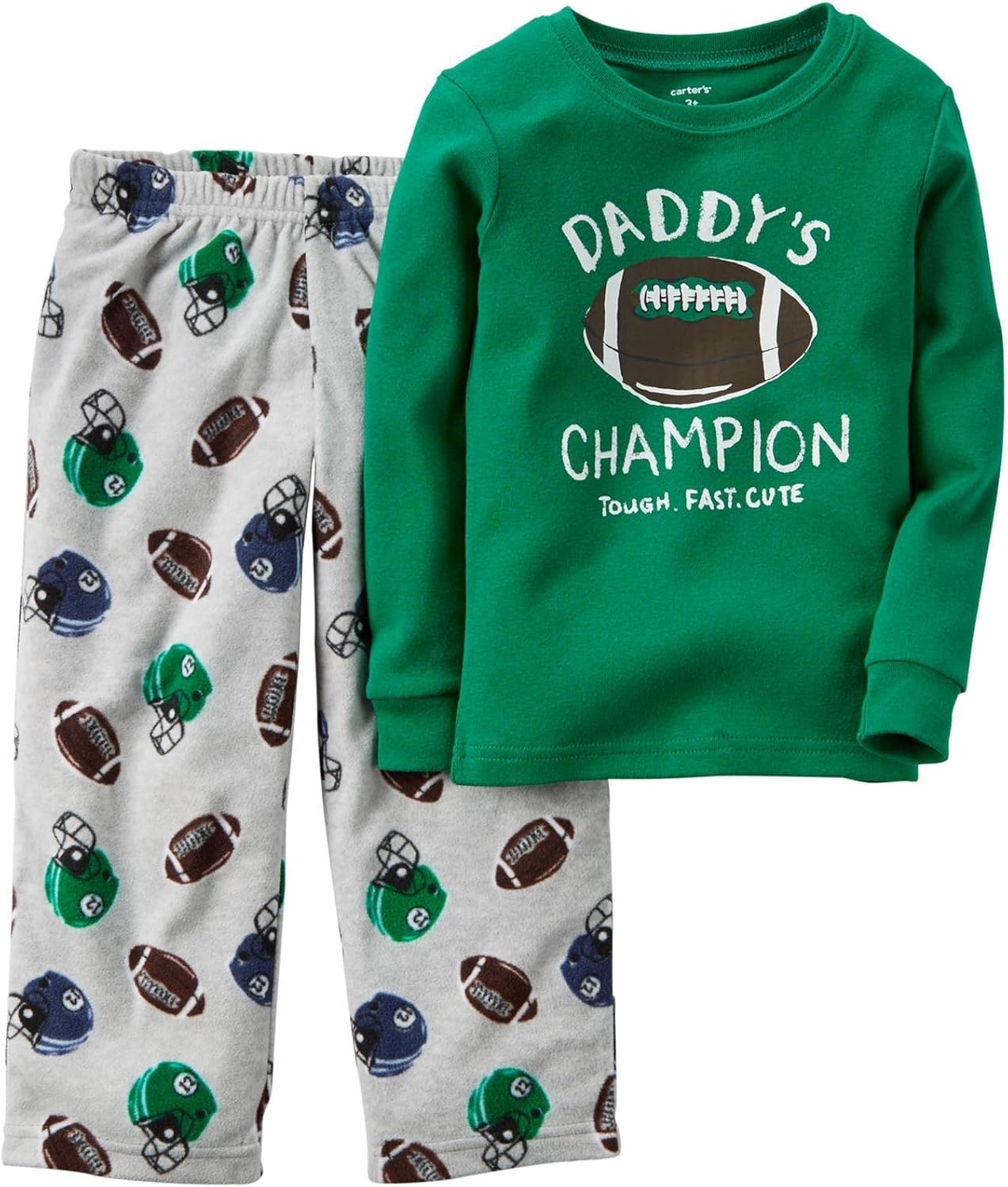 Carter's Little Girls' 2 Piece PJ Set (Toddler/Kid) - Football