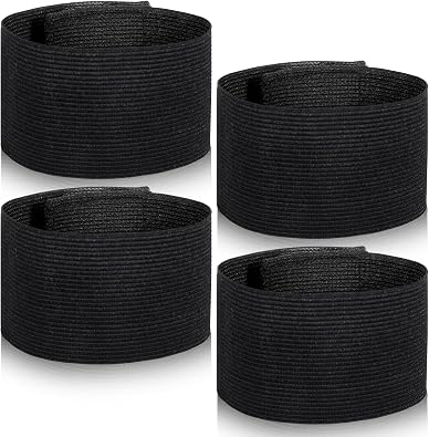 Black Boot Straps, 4 PCS Elastic Polyester Ankle Straps for Cowboy Boots, Elastic Strap Band with Hook and Loop, Adjustable Pant Leg Strap for Biking, Fishing, Hiking, Wading etc