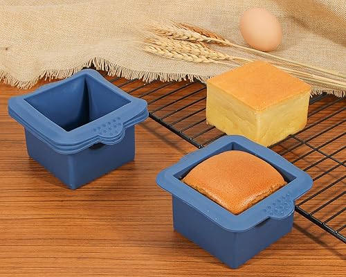 Miniatura 4 de Webake Molde cuadrado de silicona de 3 x 3 pulgadas para hornear porciones individuales para pastelería, cubitos de hielo, gelatina, jabón, velas,