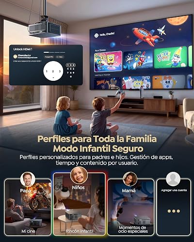 Smart Projector with GoogleTV 14.0, 2500 ANSI FHD 1080P 4K Decode, MEMC,40W Dolby Audio,HDR 10 WiMiUS G2 Movie Projector 2+32GB HDMI 2.1, AI Auto Image, WiFi6 Home Cinema Projector for Bedroom, Garden - 8
