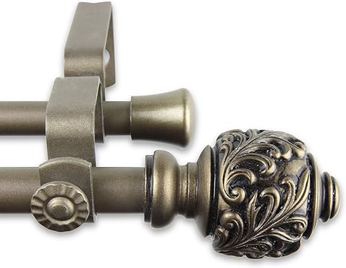 Miniatura 4 de A&F Rod Decor - Barra de cortina doble Deena 48-84 pulgadas - Oro antiguo