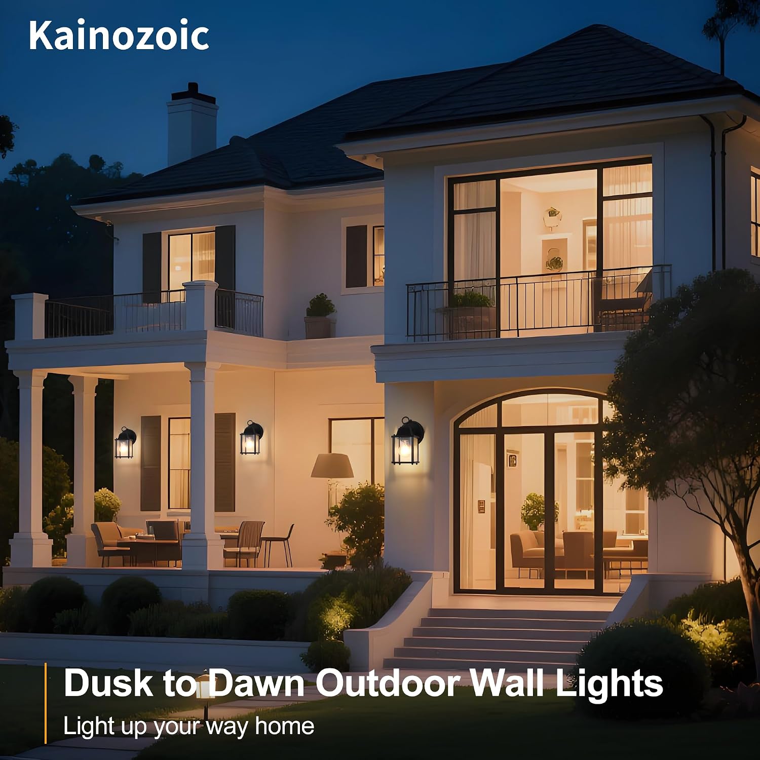 Dawn to Dusk Sensor Outdoor Wall Light Fixtures Waterproof Porch Lights Anti-Rust Black Exterior Lighting Fixtures Outdoor Wall Lantern for House image 5