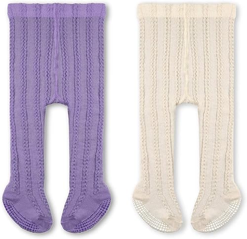 Miniatura 3 de LA ACTIVE Medias de invierno para bebé, acogedoras y cálidas, de punto trenzado, con agarre antideslizante, para bebés, recién nacidos