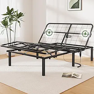 Marsail MS03 Queen Adjustable Bed Base + 10-inch Gel Memory Foam Mattress, Head and Foot Incline, Adjustable Bed Frame for Lounging, Reading, Reduce Snoring and Acid Reflux, Queen