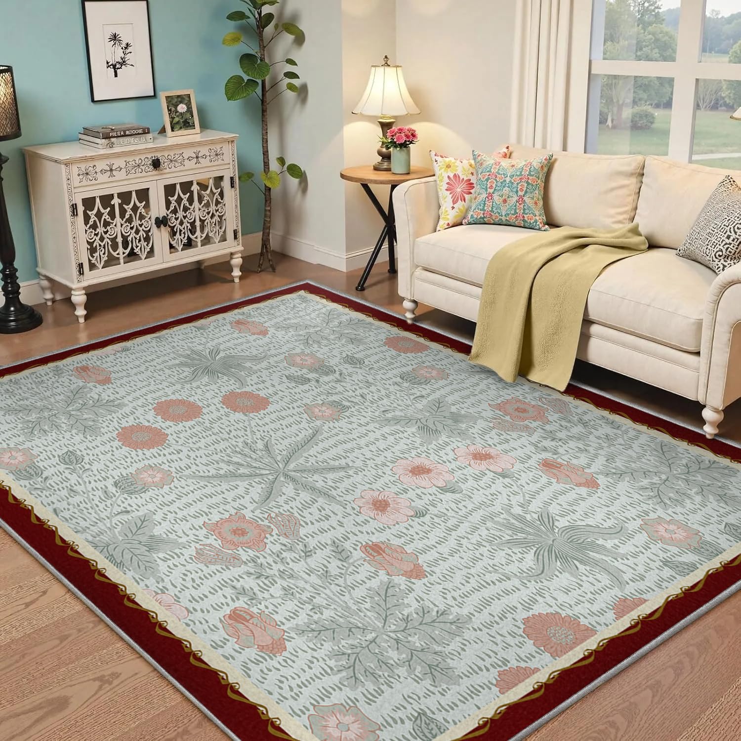 Tapis antidérapant 160x200cm résistant aux taches et lavable