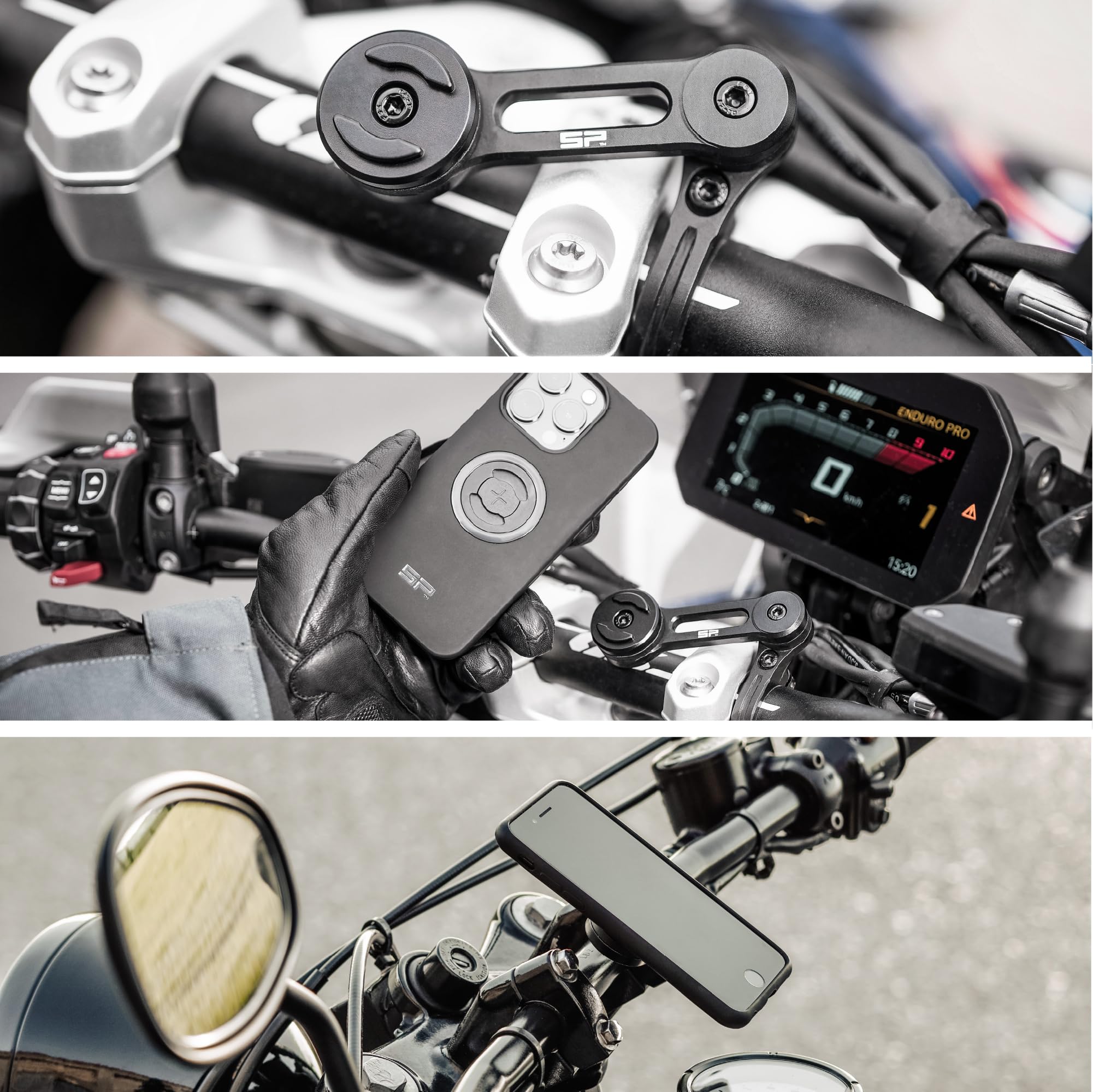 SP CONNECT Supporto per Cellulare Moto SPC+ per iPhone 14 Pro Max | Ciclomotore | Accessori per Tutti Gli Smartphone