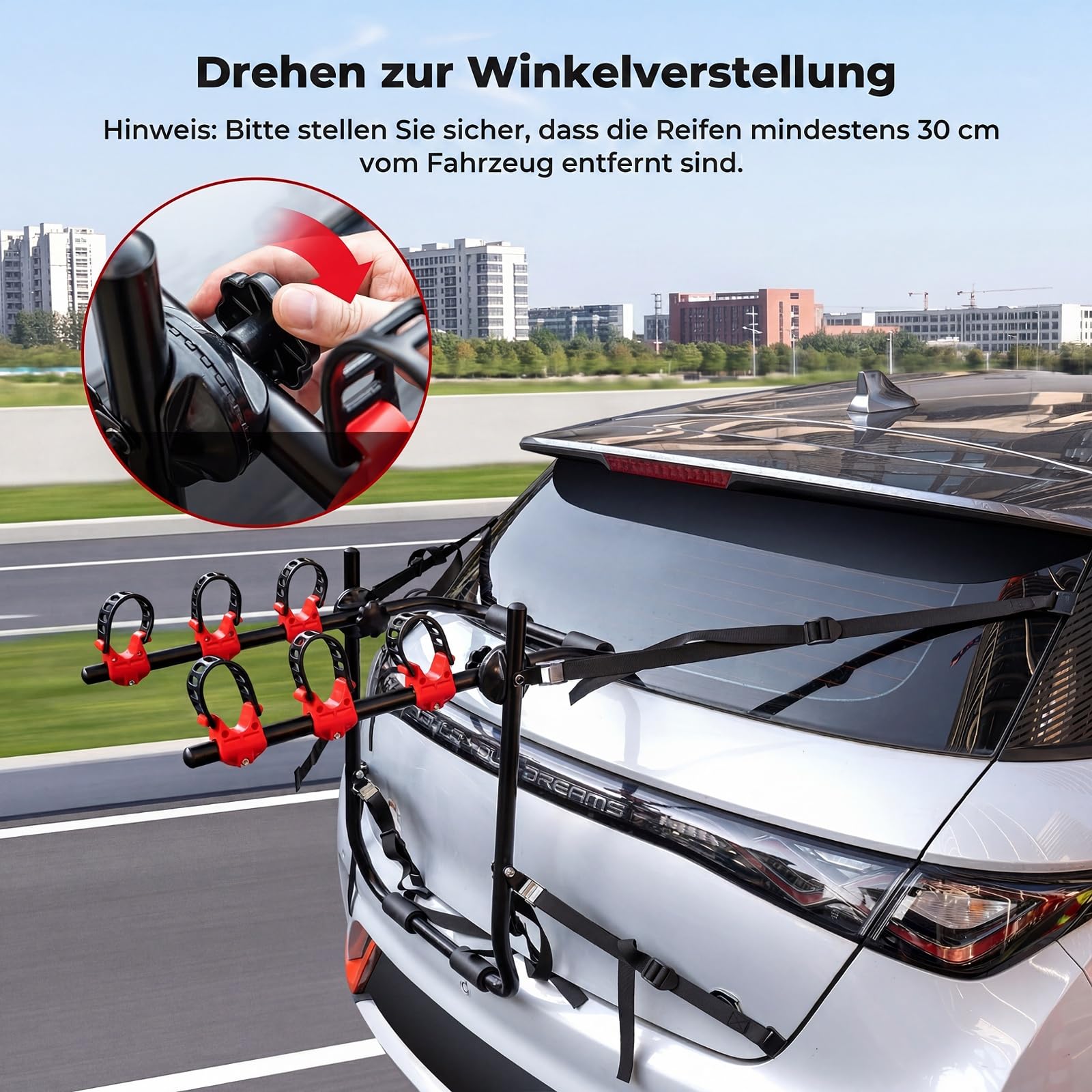 COSTWAY Kofferraum Fahrradträger für 3 Fahrräder