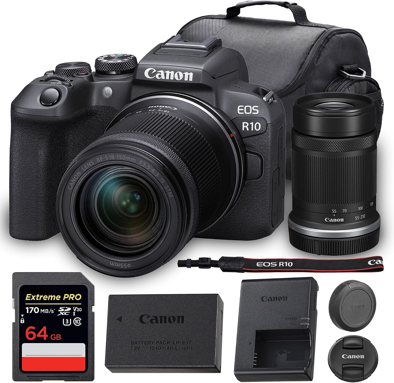 Amazon.com : Canon EOS R10 Mirrorless Camera with 18-150mm & 55-210mm ...