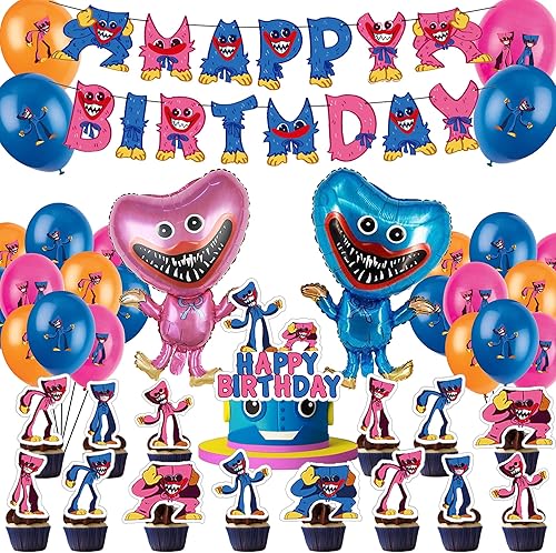 Suministros de fiesta de videojuegos decoraciones de cumpleaños temáticas de juegos incluyen pancarta de feliz cumpleaños decoración de pasteles