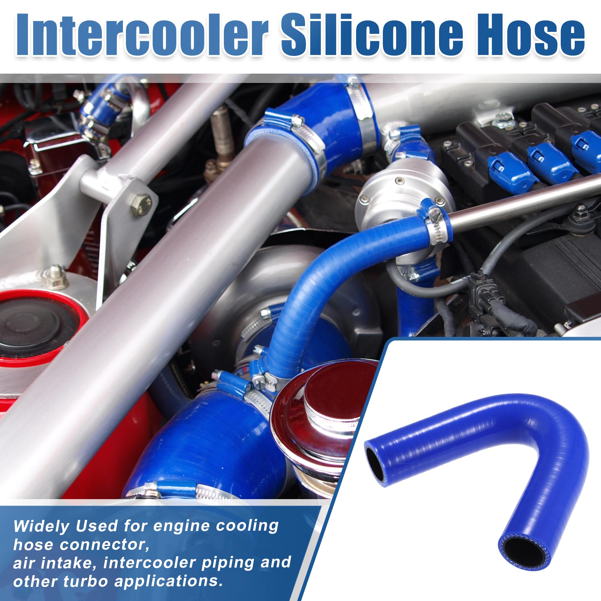 QUARKZMAN Universal 22mm 0.87" ID 45 Grados Manguera De Silicona