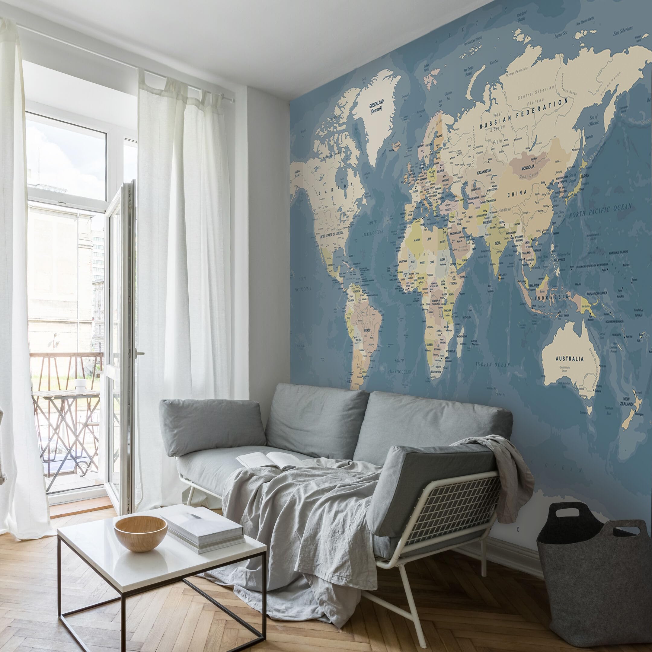 Fototapeta premium z włókniny do salonu 500 x 350 cm mapa