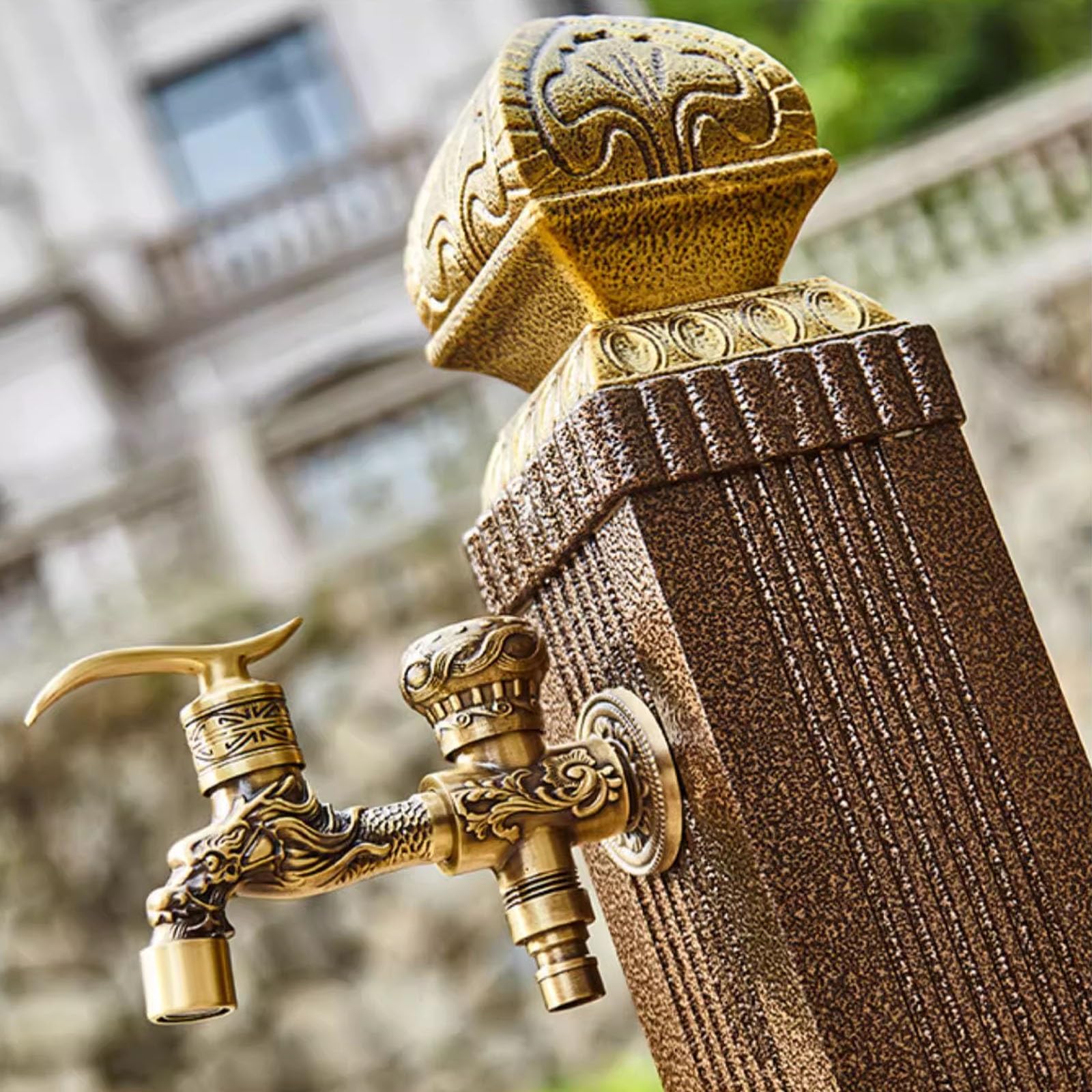 Soporte de Manguera de Jardín Independiente, Grifo de Columna para Exterior, Hidrante contra Incendios a Prueba de Heladas, Adecuado para Lavado y Riego de Automóviles(110cm/43.3in)