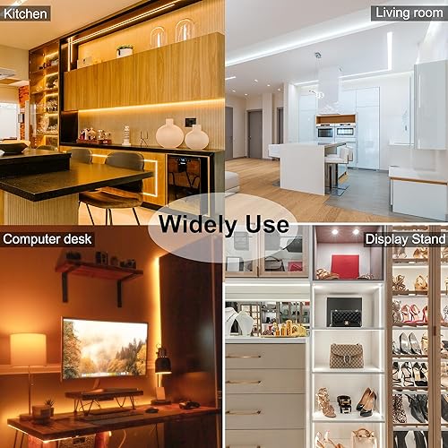 Miniatura 6 de CCT COB - Tira de luces LED COB, 9.8 pies, regulable, 2700K-6500K, 24V, sintonizable, kit de tira de luz LED blanca, tiras LED CRI de alta densidad