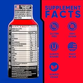 Vitamin Energy Focus+ Extra Strength Energy Shot Tropical Infusion 48 Pack, 260mg Natural Caffeine, B-Vitamins, CoQ10, Amino Acids, Focus, Productivity & Clarity, Zero Sugar, Gluten-Free, 1.93 fl oz