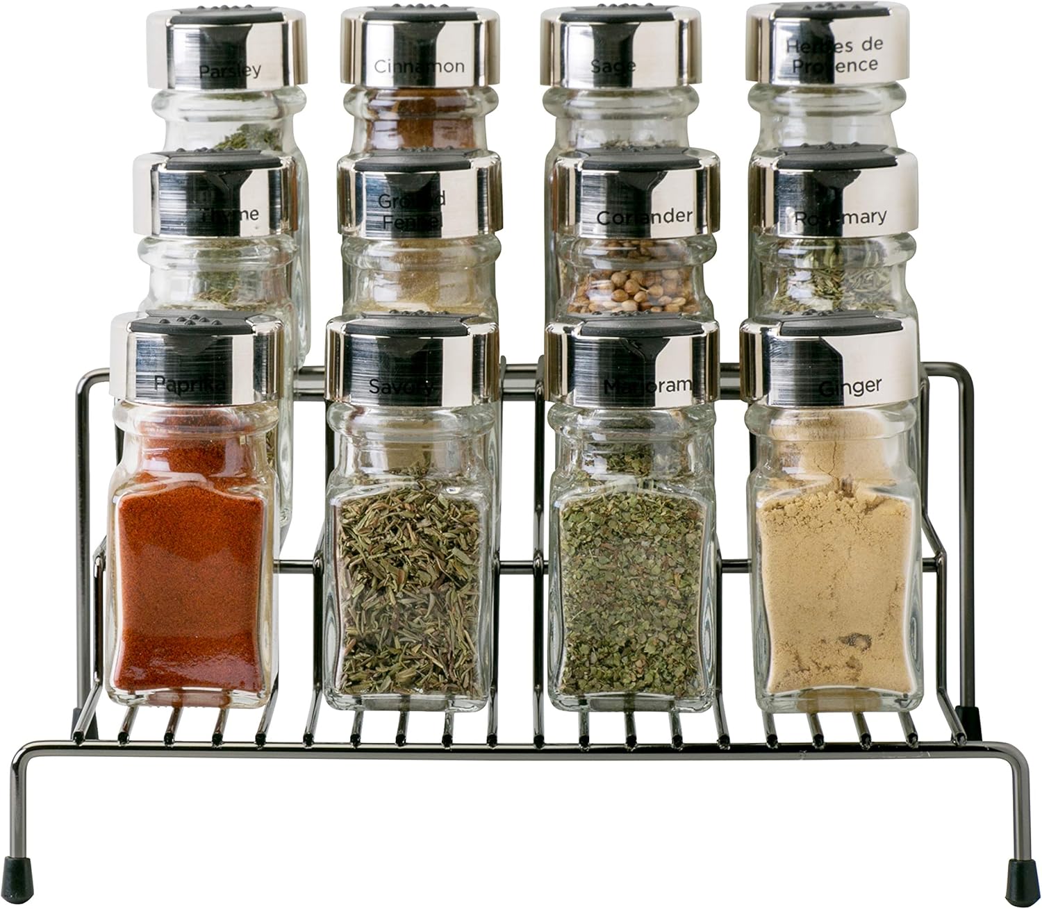 Kitchen Details 3 Tier Free Standing Spice Rack Organizer Shelf, Counter Top, Pantry Kitchen Cabinet, Onyx : Home & Kitchen