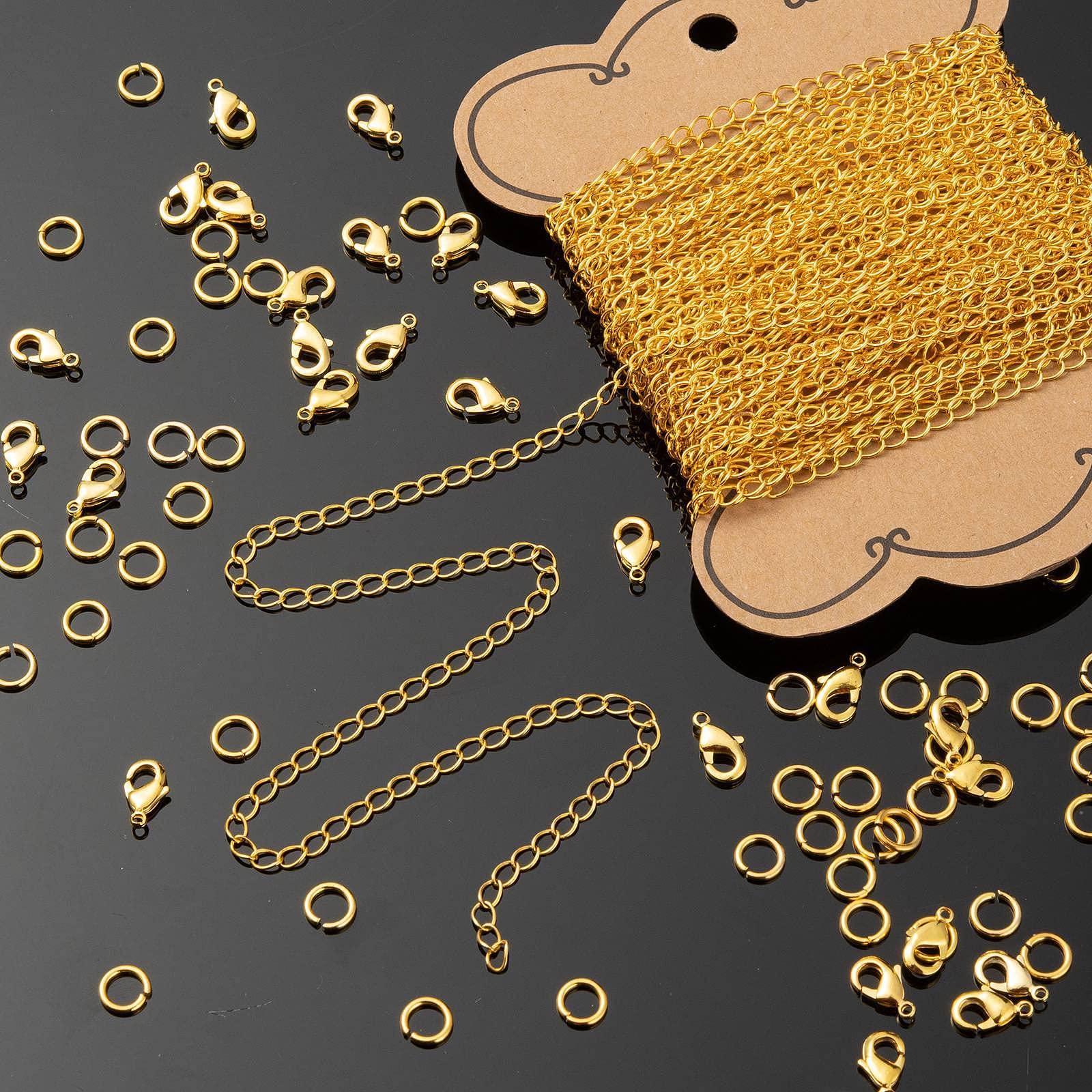 Spritewelry 10m 32 Feet Gold Plated Curb Chain Necklace with 30 Lobster Clasps & 100 Jump Rings for Necklace Bracelets Jewelry Accessory Craftings - Image 4