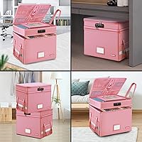 Vista 3 de DocSafe Caja de archivos con cerradura, caja de documentos ignífuga de varias capas, organizador de almacenamiento de archivos plegable