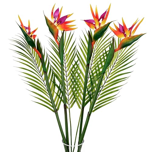 8 PCS Bird of Paradise Artificial Plant Combo Palm Leaves,4