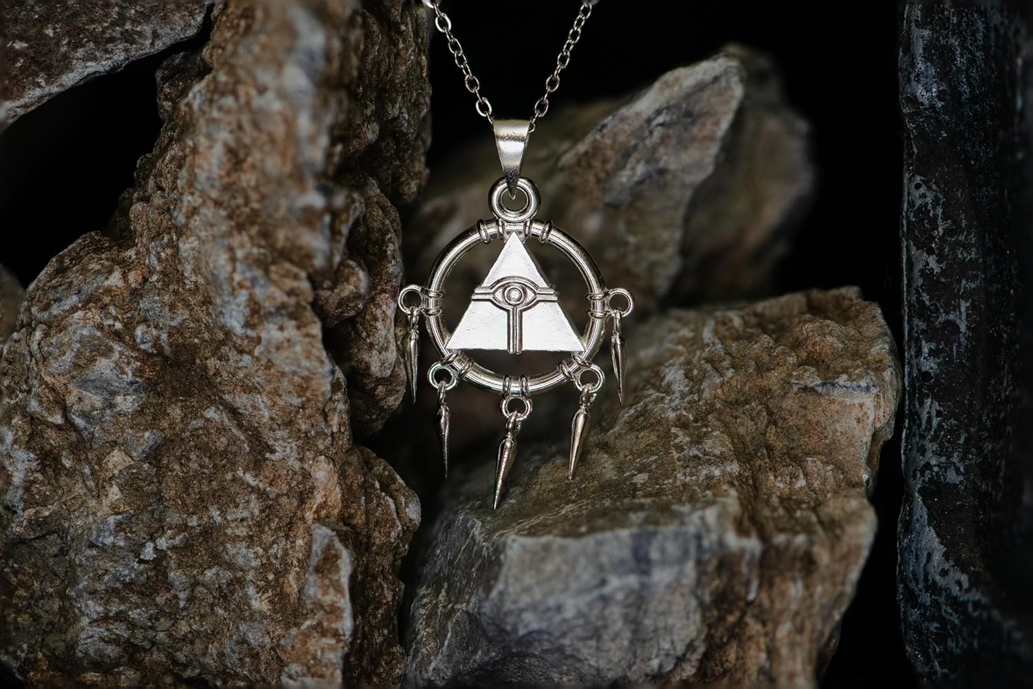 Legendary Millennium Ring Pendant, Silver Necklace for Fantasy Jewelry Fans