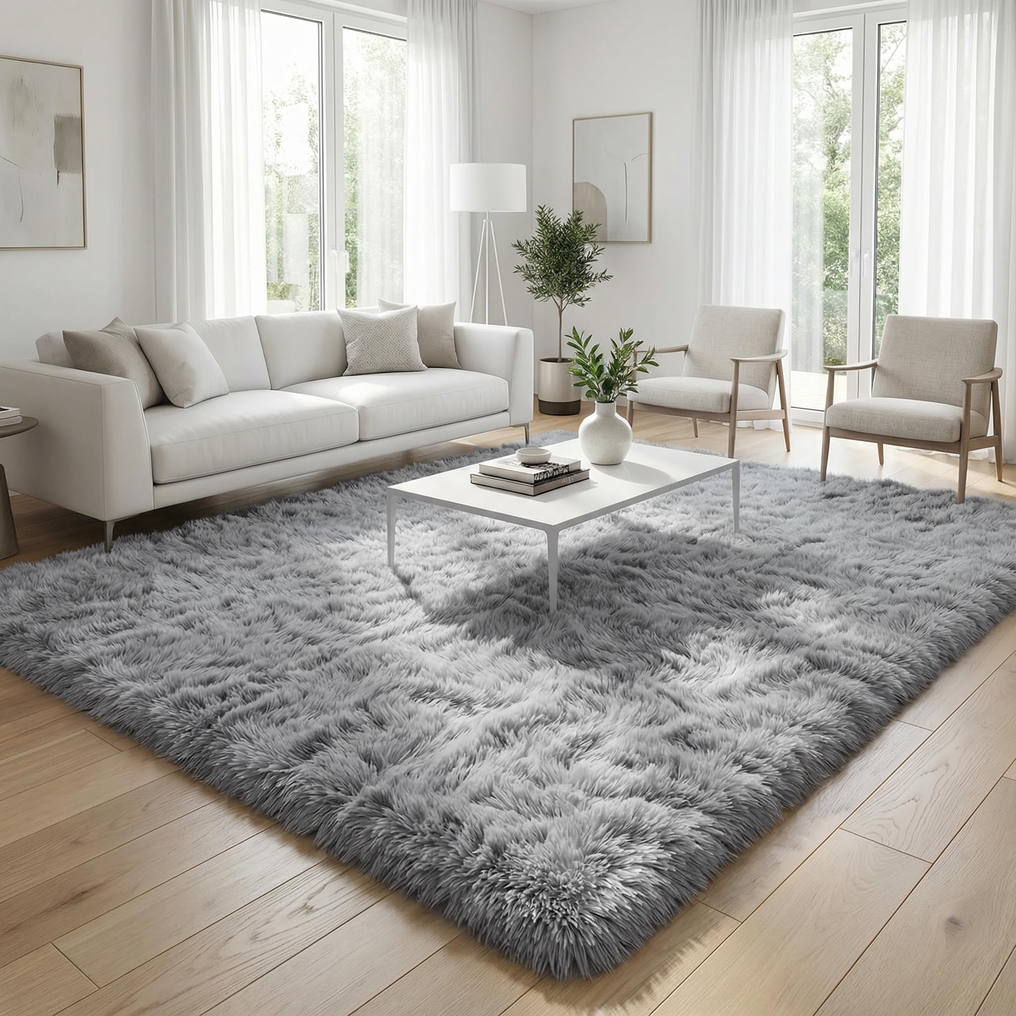 Amazon.com: Merelax Soft Modern Indoor Large Shaggy Rug for