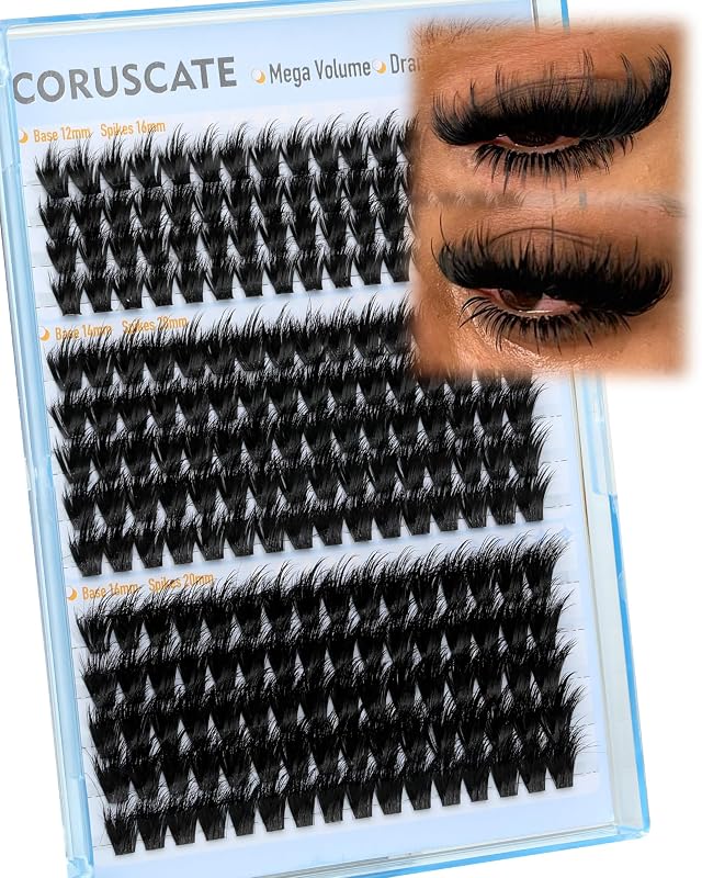 CORUSCATE Cílios Postiços em Tufos com Spikes, Curvatura D
