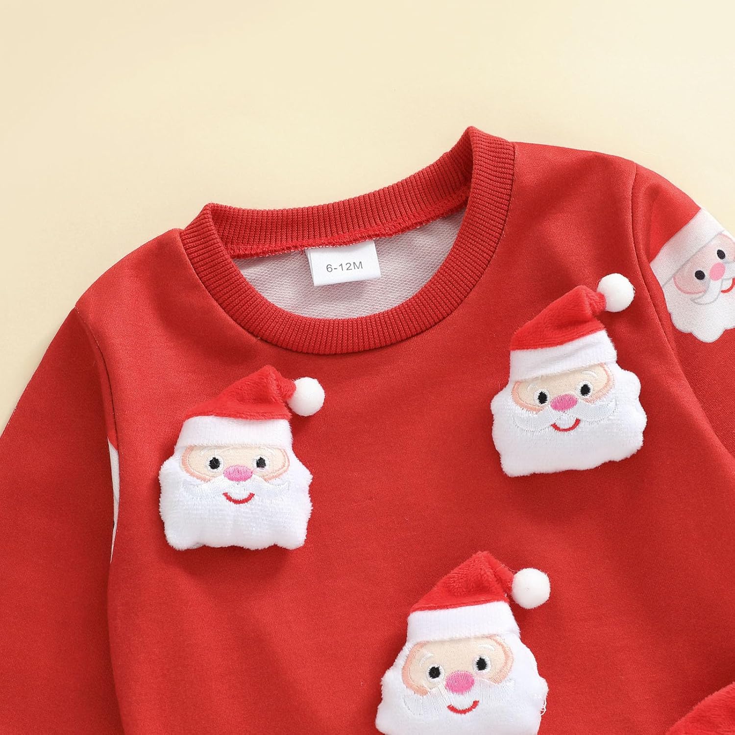 Toddler Baby Girl Christmas Outfits Fall Santa Embroidered Sweatshirt Bell Bottom Jeans Set Fall Winter Clothes - Image 3