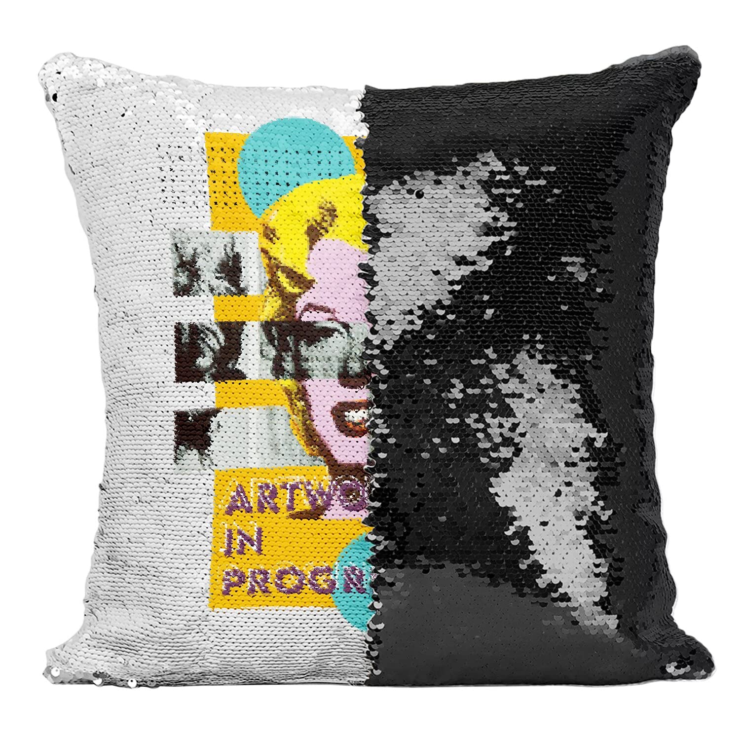 Housse sequin Marilyn Pop Art pour sublimer le design de votre salon chic