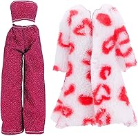 Vista 3 de Ropa de muñeca, 5 trajes de invierno vestidos pantalones bolsa sombrero para muñecas 11.5 pulgadas accesorios estilo aleatorio