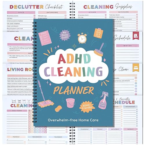 ADHD Cleaning Planner for Adults & Teens, Undated Daily, Weekly