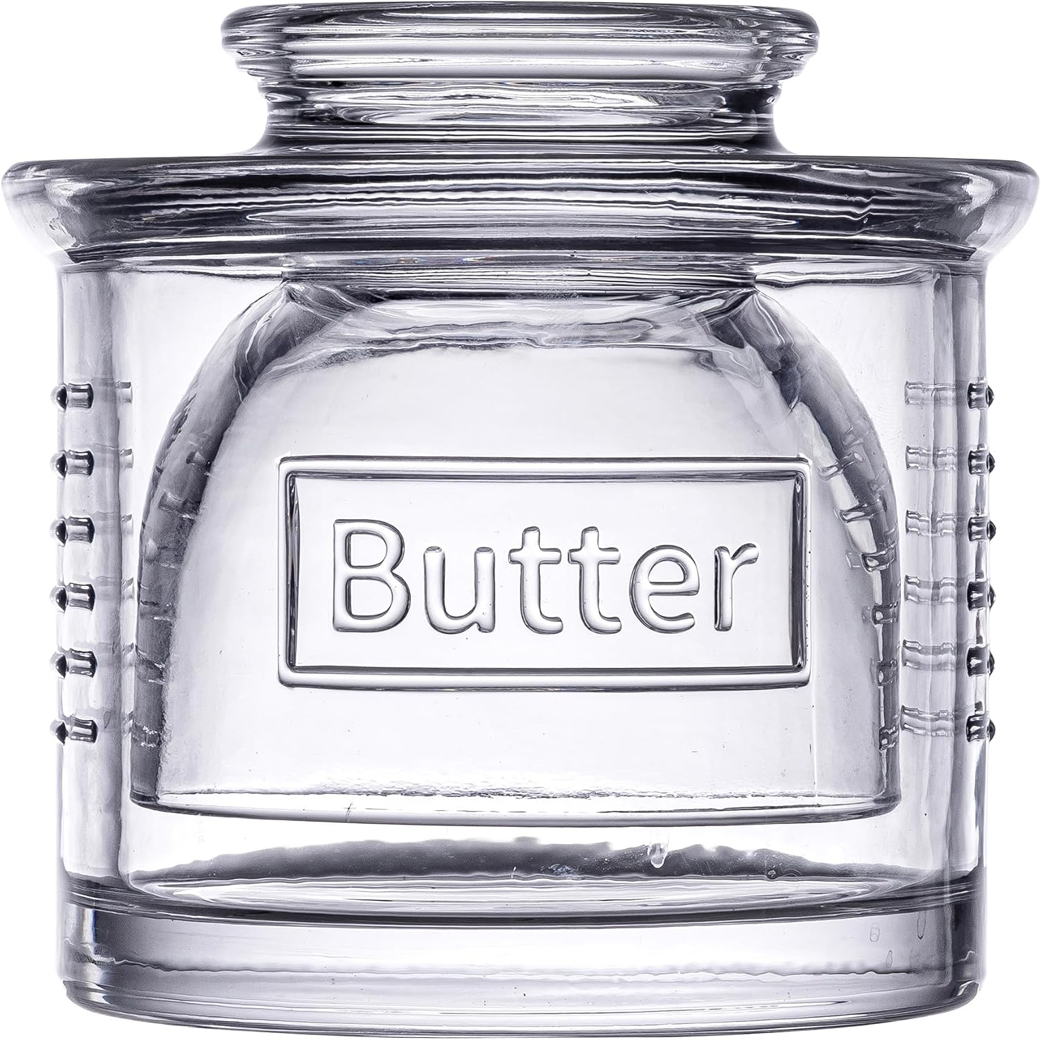 TableCraft 12908 Salt Cellar with Lid, 10 oz Capacity, Clear Soda Lime Glass, “Salt” Embossed, 3.75” x 3.75” x 3”, Vintage-Inspired Tabletop Storage Container, Dishwasher Safe