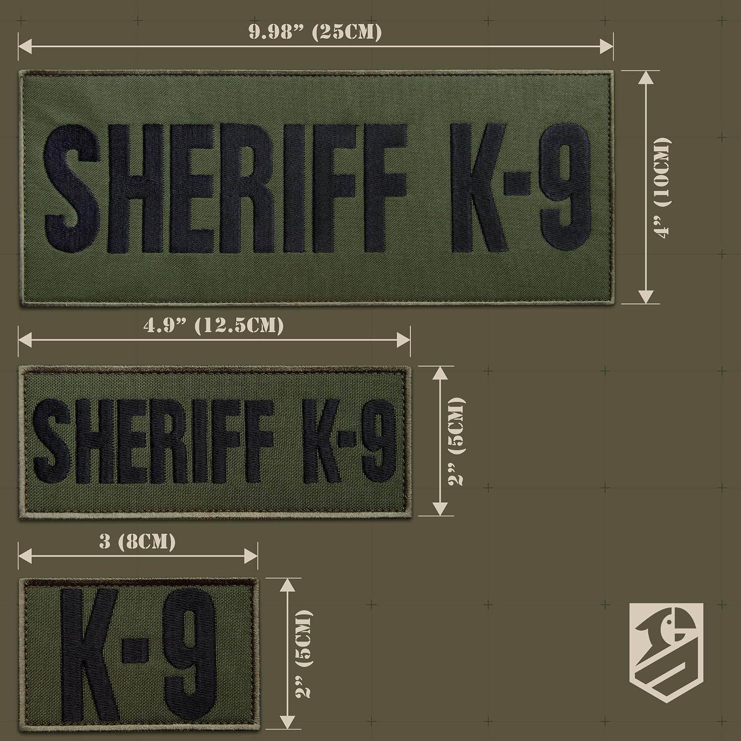 Sheriff K9 Officer Set Hook and Loop Tactical Patch 3 Pack image 4
