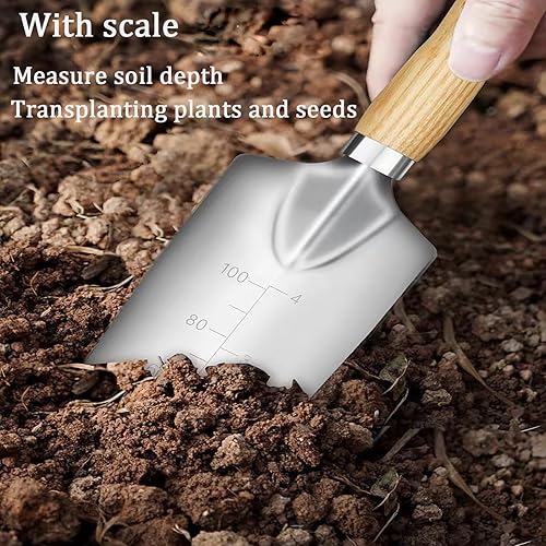 Miniatura 5 de Juego de herramientas de jardín, herramientas manuales de acero inoxidable de 5 piezas con asas de madera